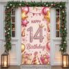 Happy 40th Birthday Door Curtain Number Rose Balloon Anniversary Home Decor