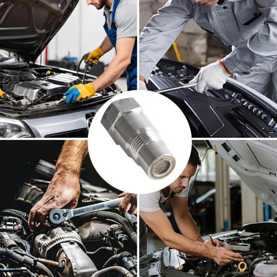 Stainless Steel Extension Fitting with Filter Screen M18x1.5 Oxygen Sensor Adapter