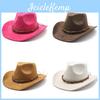 Western Cowboy Hat For Men Women Vintage Wool Felt Large Brim Warm Fedora