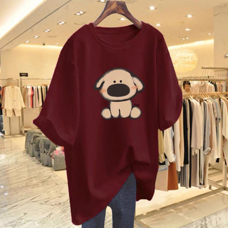 2025 Summer Korean Style Versatile Pure Cotton Couple T-Shirt - Women's Crew Neck Casual Loose Fit, Short Sleeve