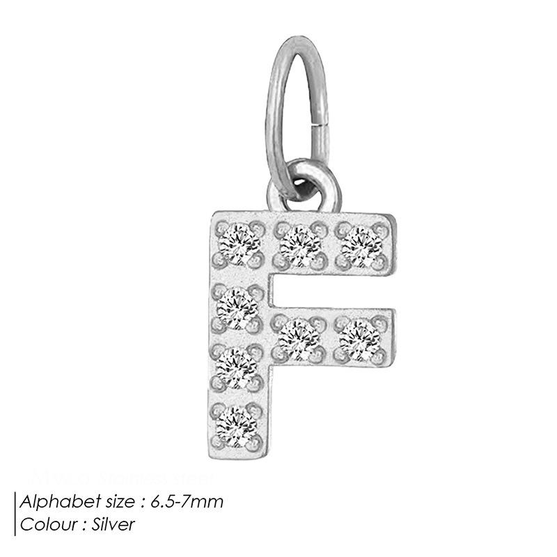 Europäischer & Amerikanischer Vollpavé Diamant Edelstahl Buchstabenanhänger mit DIY Zirkon Halskette & Armband Optionen