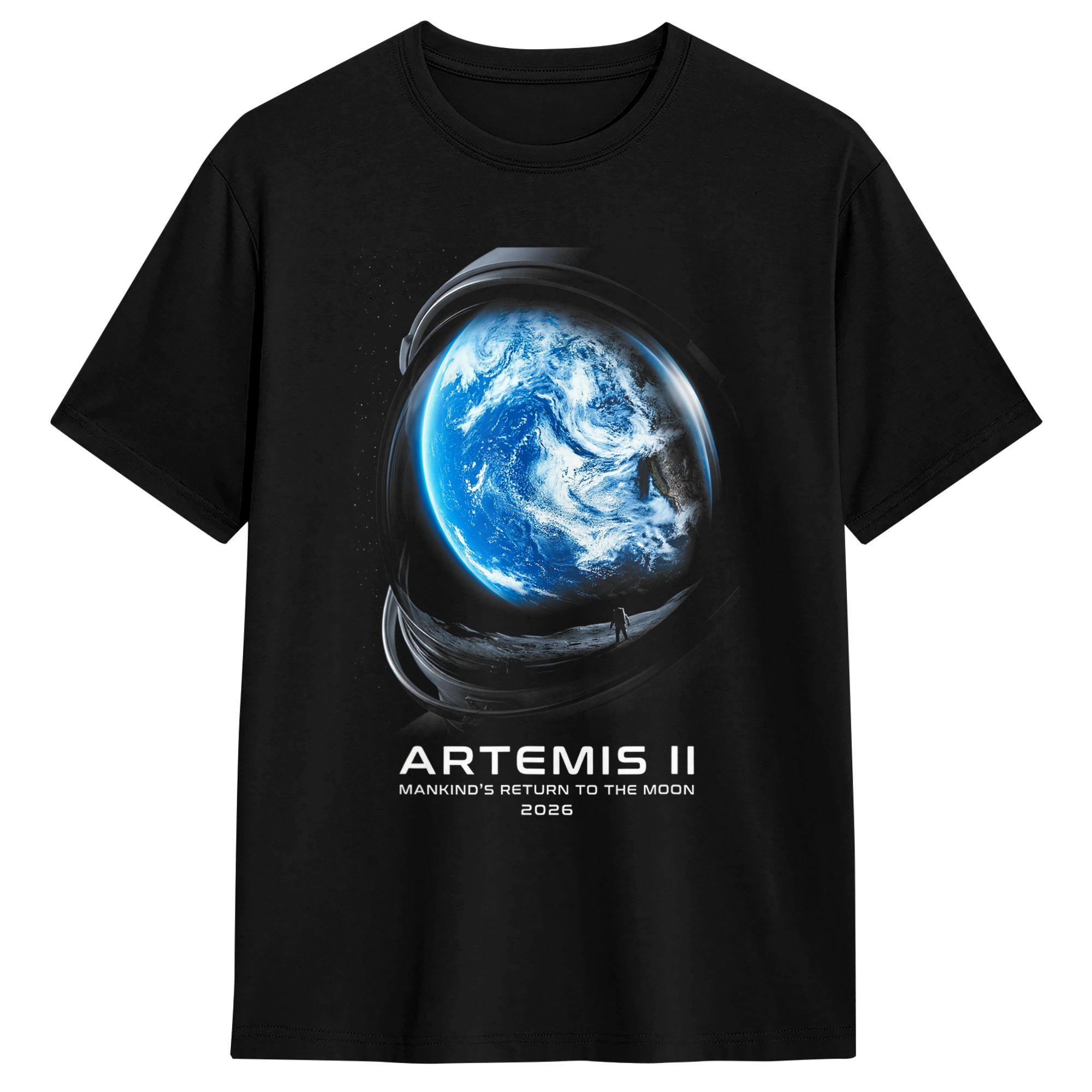 

Men Mission to The Moon 2026 Astronaut Artemis Rocket T Shirt 100% Cotton Tops Short Sleeve Crew Neck Tees Plus Size T-Shirt S разноцветный