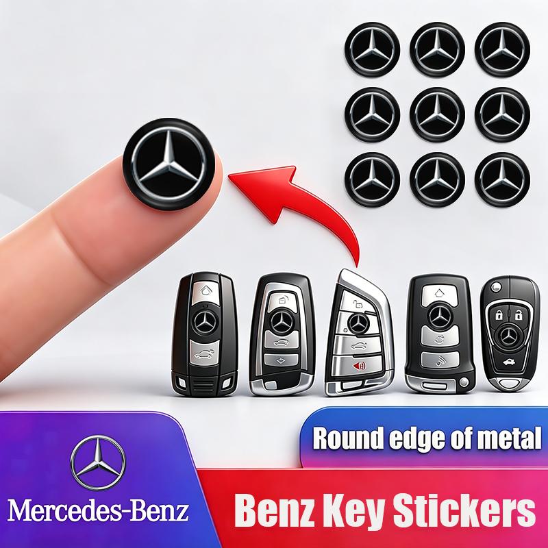 CQY1 5/10Pcs 14MM Car Key Shell Emblem Sticker Auto Remote Accessories For Mercedes Benz AMG W203 W206 W220 W205 W211 W212 W201 W168