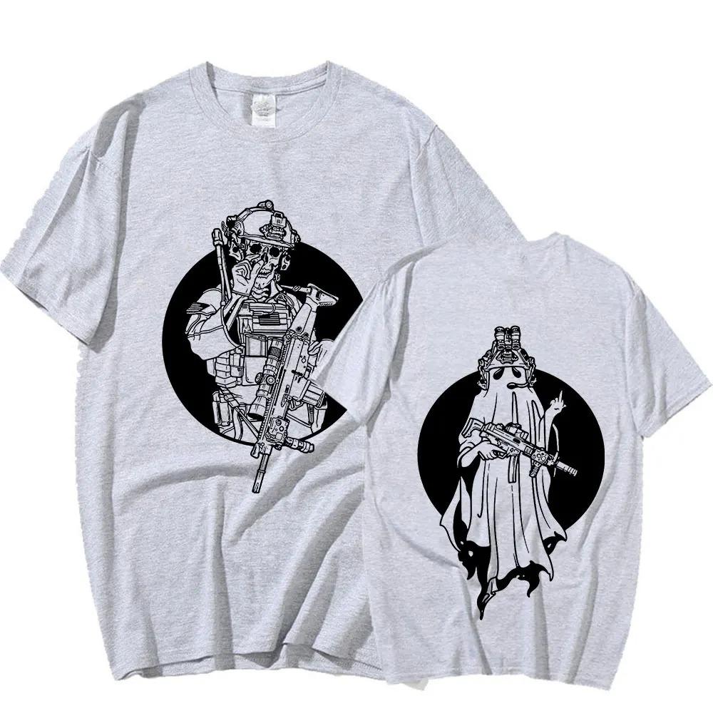 Gbrs Forward Observations Group Tee Shirt Men's Retro Skeleton Gothic T-shirt Men 100% Cotton Oversized T Shirts Punk Streetwear