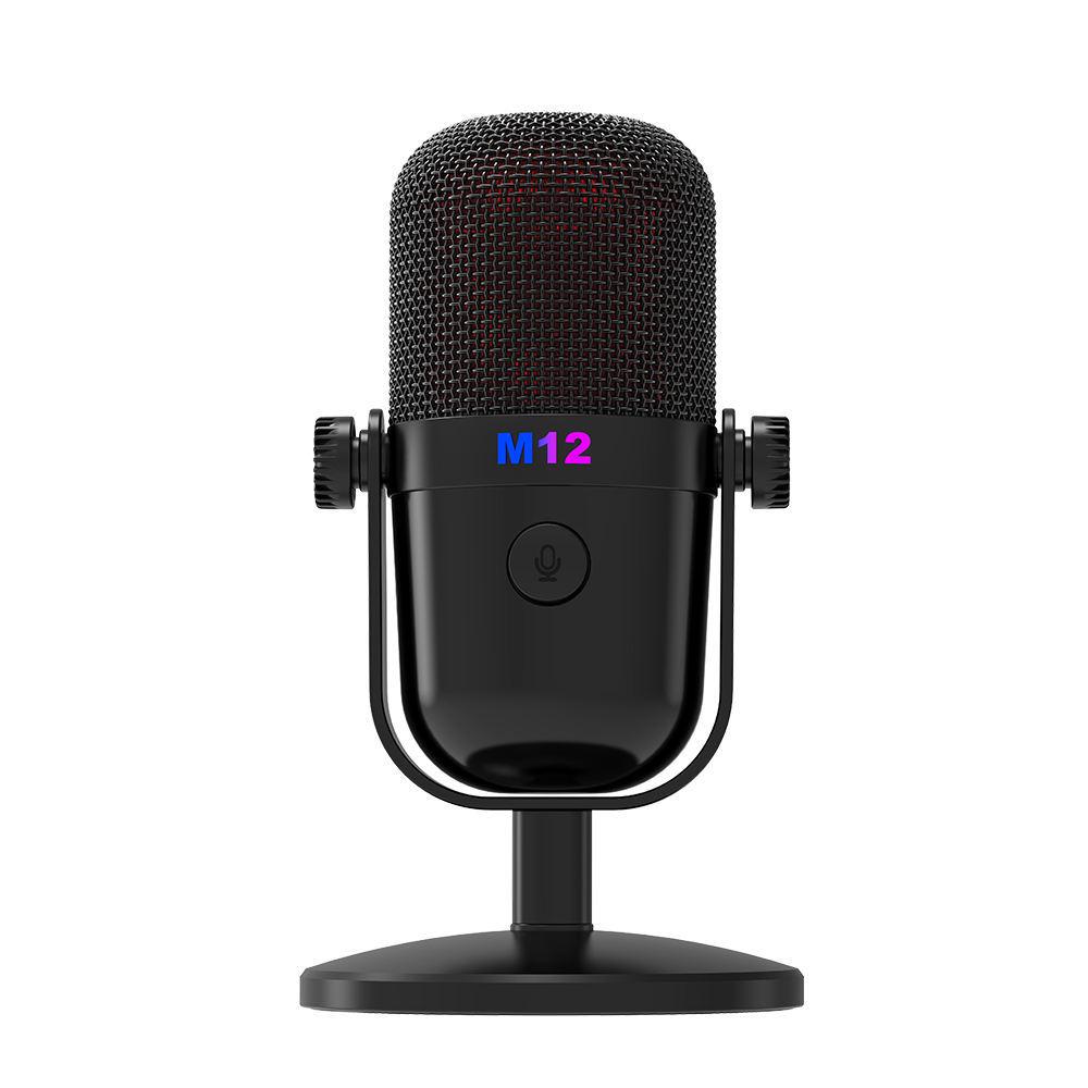 

M12 RGB USB Condenser Microphone for Esports, Gaming, Recording, and Live Broadcast чорний