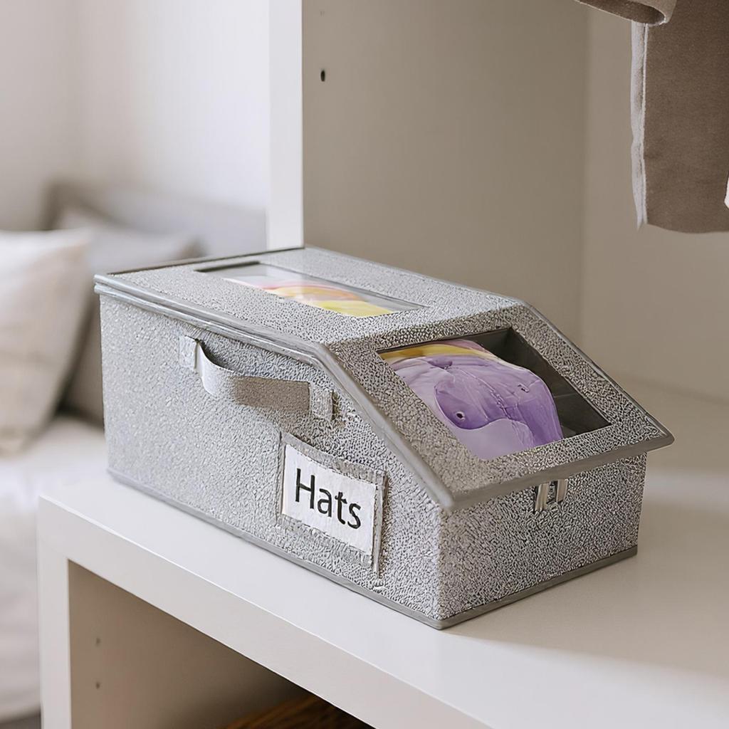 Hat Storage Organizer Stackable Hat Organizer For Baseball Caps 2 Pieces Holder Dustproof Organization For Home Closet Shelf