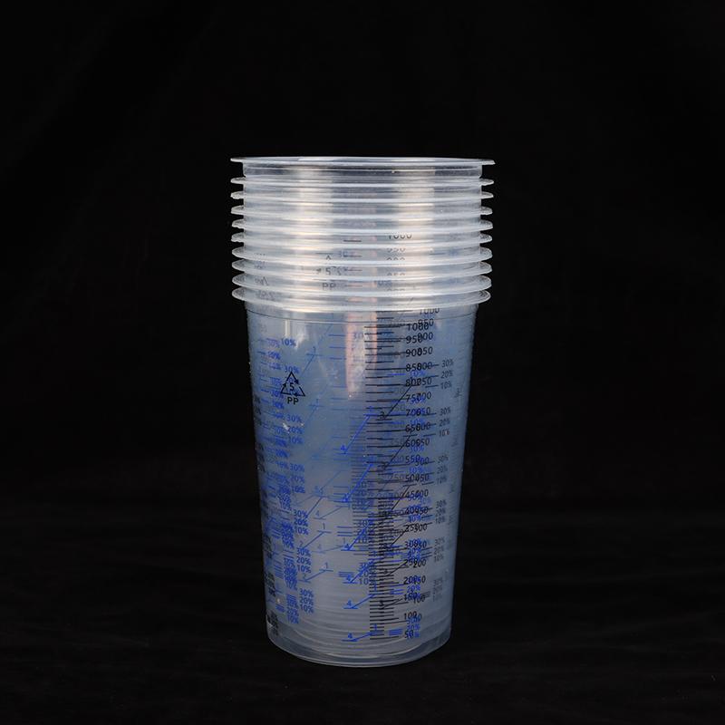 10PCS Disposable Measuring Cups 1000ml Clear Graduated Plastic Paint Mixing Cups DIY Accessories