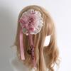 Flower Ball Necklace Headband Lolita Bow Hair Accessories KC Pink and White Lolita Original Hair Clip