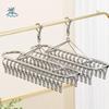 20/30 Clips Socks Drying Rack Stainless Steel Windproof Underwear Socks Holder Rust-proof Sock Laundry Airer for Home