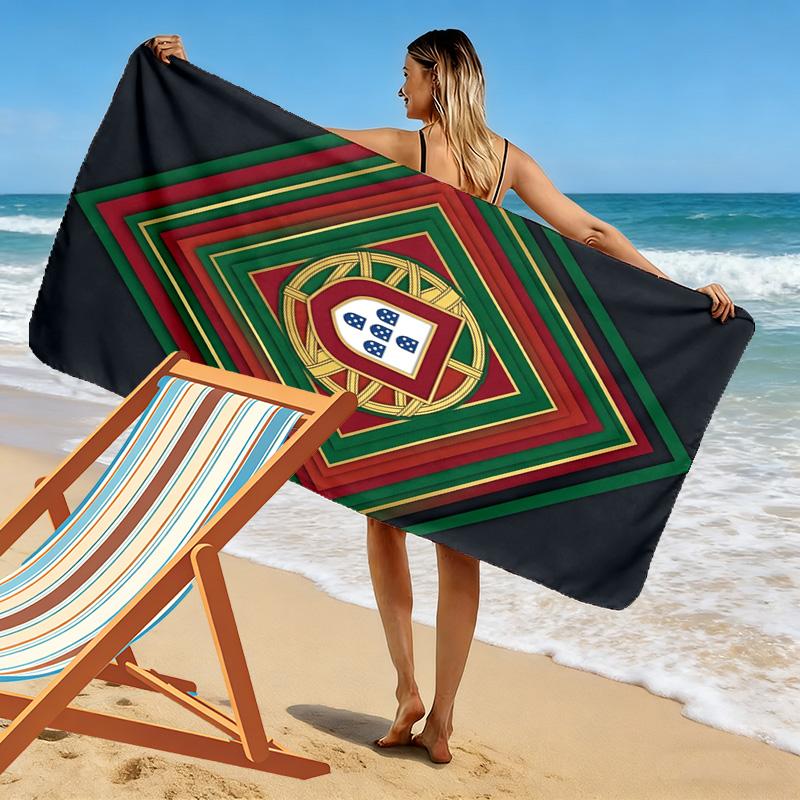 Portugiesisches Erbe Emblem Strandtuch Strand Strandtuch für Urlaubsfotos Schwimmen Meeresufer Saugfähiges Badetuch Komfort Mode