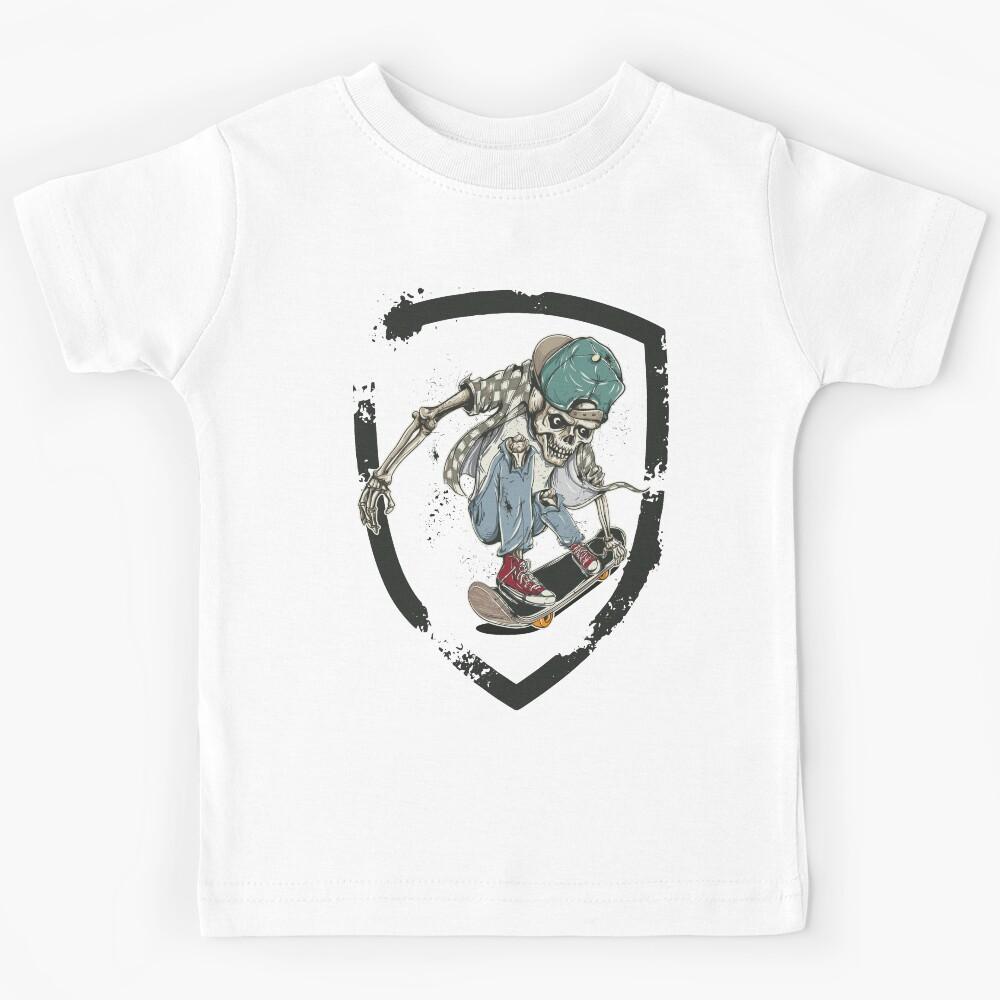 Skele Skater Skateboarding Skeleton Kids T-Shirt 160