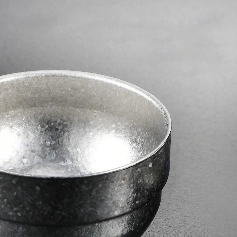 Titanium Cup Pure Titanium Tea Cup Stack Cups Outdoor Camping Portable Tea Set Storage for Home Double Anti-scalding Tea Bowl