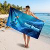 Cristiano Ronaldo Custom Beach Towel, Personalized Name Text Print, Football Logo Soft Quick‑Dry Towel Holiday Gift