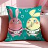 Cartoon U-Usavich Cushion Cover Breathable Linen Pillowcase Summer Odorless Eco-Friendly Invisible Zipper Washable