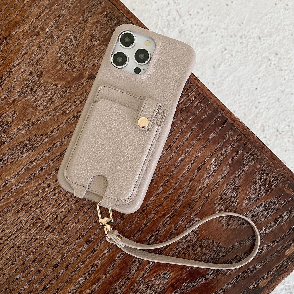 Wrist Strap Cards Pocket Leather Cellphone Cover for Samsung S25 Ultra S24 PU Wallet Android Phone Case for iPhone 16 15 14 12