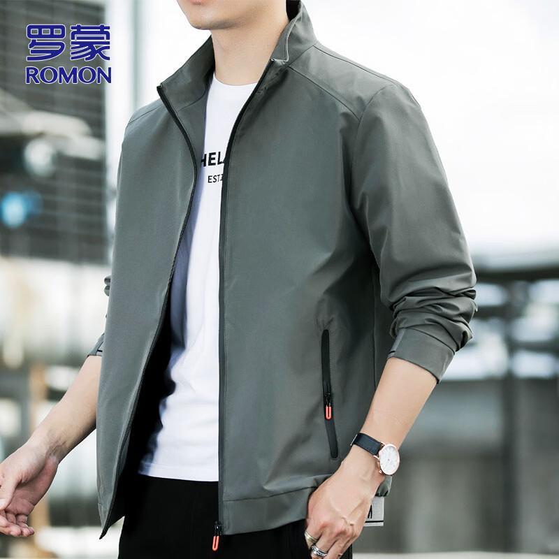 ROMON Men's Business Casual Stand Collar Jacket