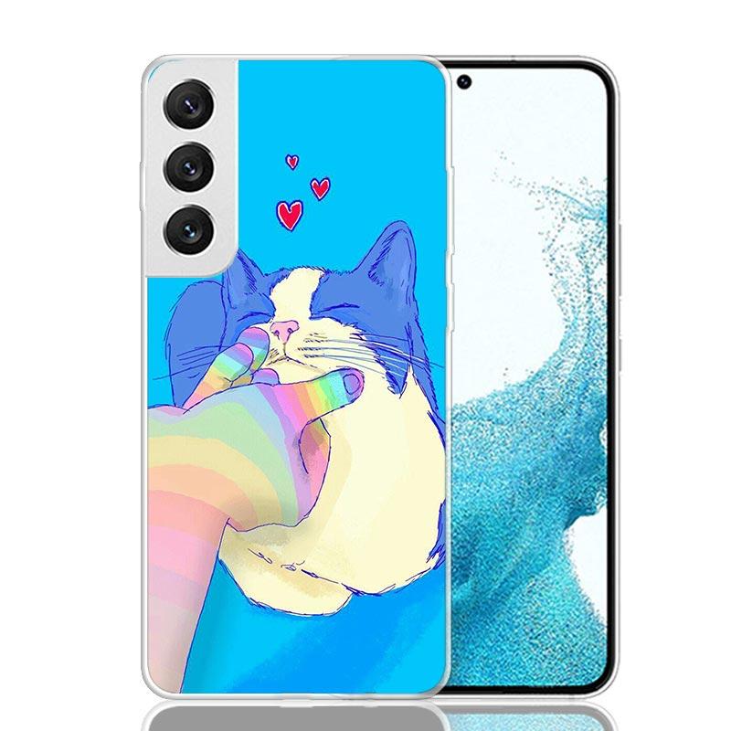 Cat Cute Kitten Cartoon Phone Case For Samsung Galaxy S26 S25 Edge S24 S23 FE S22 Ultra S21 Plus S20 + Fundas Cover Coque Galaxy