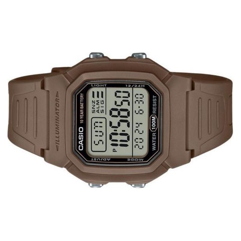 CASIO 100 meters waterproof Quartz resin strap same style for men and women gray dial W800H-5AV серый