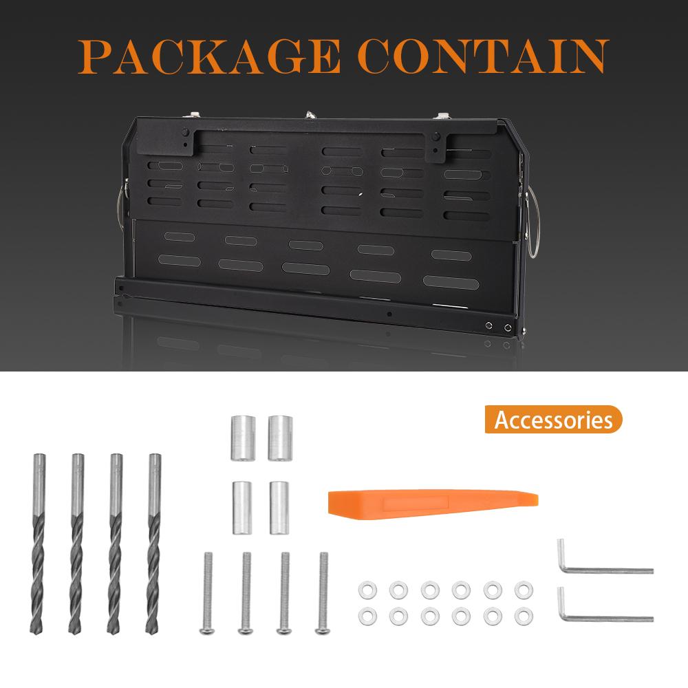 2-Tier Tailgate Table Fit for Jeep Wrangler JL 2018-2022 Year of Made, Iron Back Shelf Stand Rear Trunk Door Mounting Tray