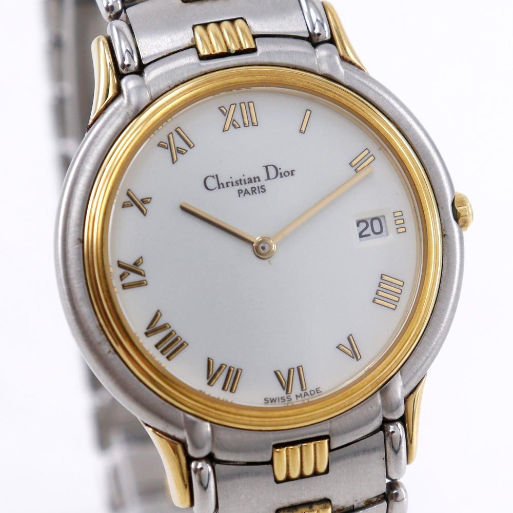 Dior Watches 45.146 WhiteDial Plated Gold/Stainless Steel Quartz Analog display mens Used