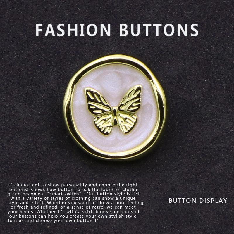 10Pcs Button High-End Delicate Cashmere Coat Top Sweater Cardigan Suit Shirt Metal Big Button