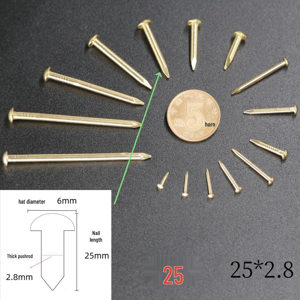 Round Head Brass Nails for DIY Projects and Picture Hanging