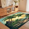 Soft Non-Slip Tropical Paradise Area Rug with Palm Tree and Waterfall Design for Living Room Bedroom Nursery Home Decor