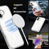 For iPhone 17 Case Compati with MagSafe PC+TPU Clear Phone Cover with Tempered Glass Screen Protector