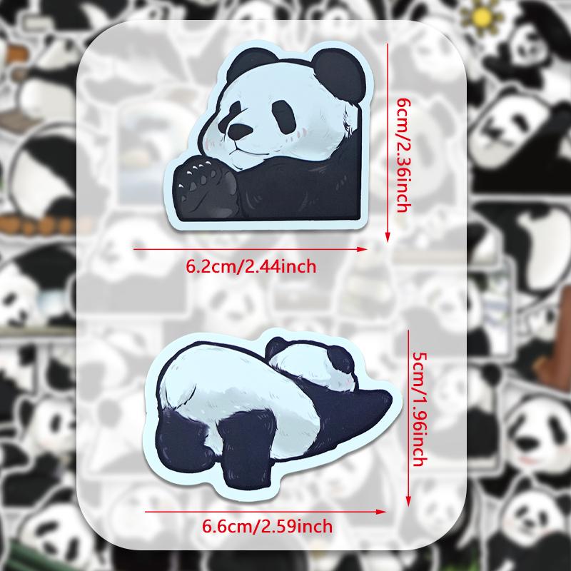 50 Pcs Panda Stickers Cute Cartoon Decals Waterproof Vinyl Stickers for Computer Luggage Guitar Bottle Refrigerator Phone Laptop