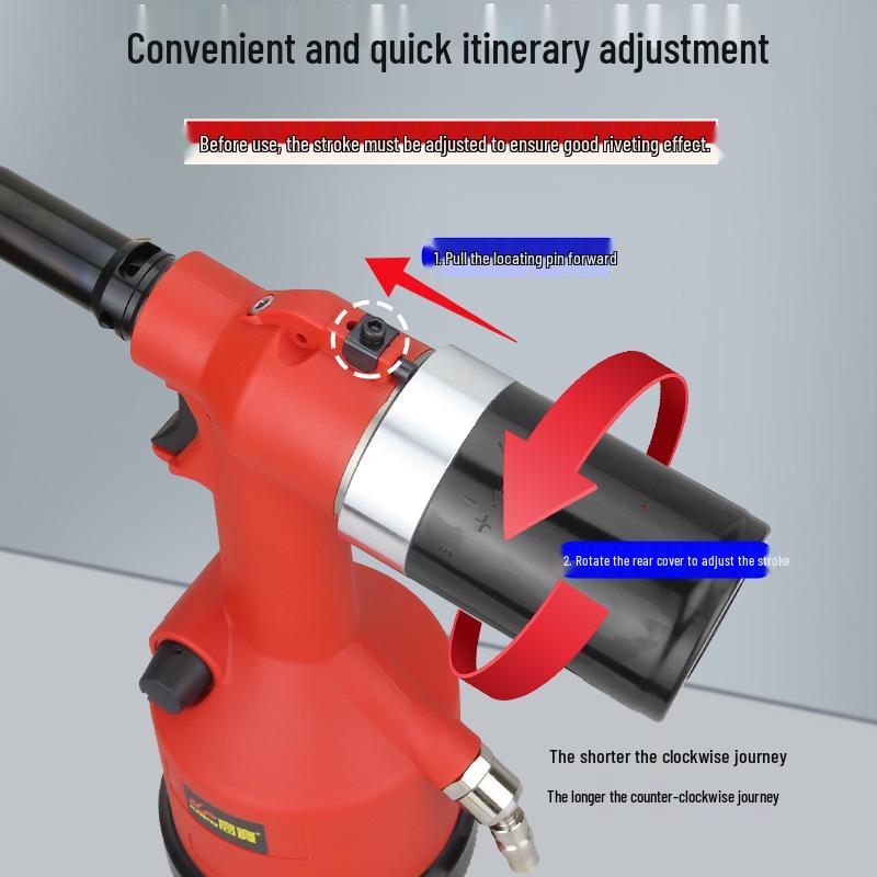 Gaobao Automatic Pneumatic Rivet Nut Tool M3-M12 - Industrial Grade Blind Rivet Gun for Rivet Caps