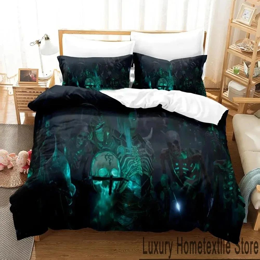 3D Print Diablo IV Game Bedding Set Duvet Cover Bed Set Quilt Cover Pillowcase Comforter King Queen Size Boys Adult Bedding