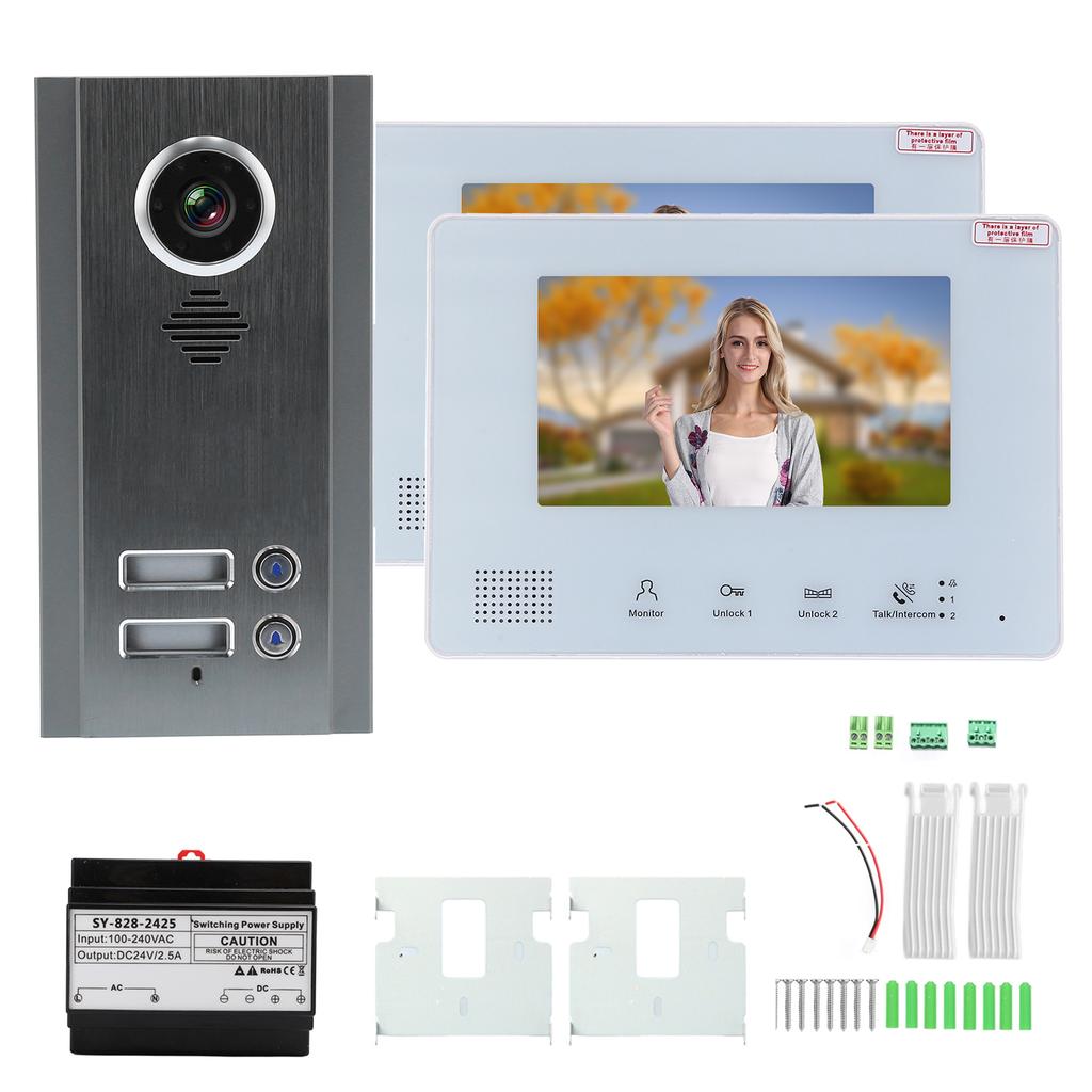 BUS 2 Wire Video Doorbell Camera Direct Press Type Color Display Two Way Intercom Night Vision