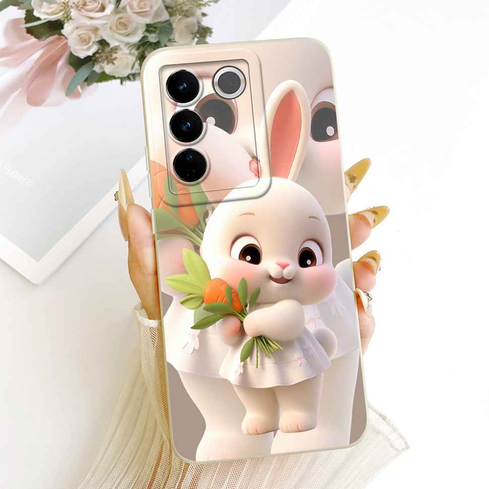 For Vivo S16E Casing Cute Rabbit Candy Painted Cover Phone Case For Vivo S 16E S16E Soft V2239A Shell 6.62" Fundas