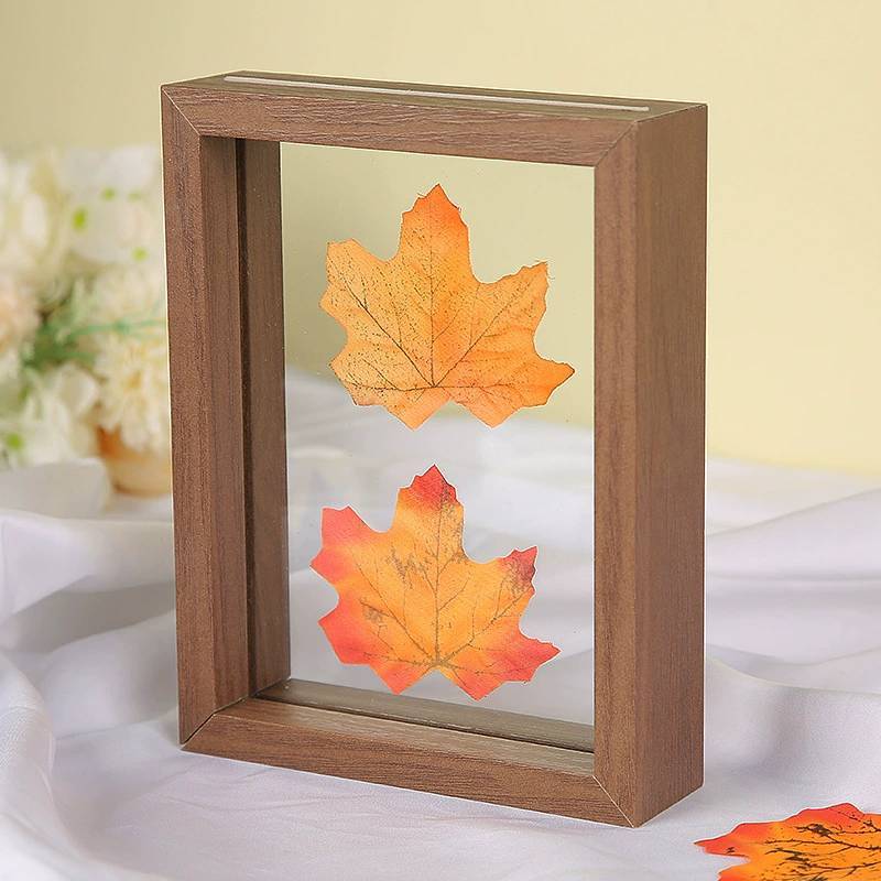 Wooden Doublesided Glass Photo Frame For A4 Herb Leaf Specimen Diy Art Display For Home Decor