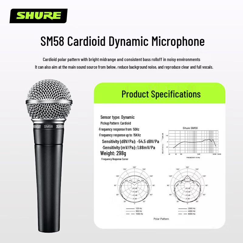 Shure SM58 Dynamic Vocal Microphone (CN version)