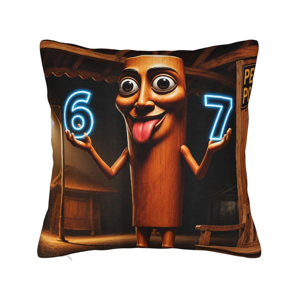 Tung Tung Tung Sahur Pillowcase Printed Cushion Cover Decoration Pillow Case Cover Home Zippered