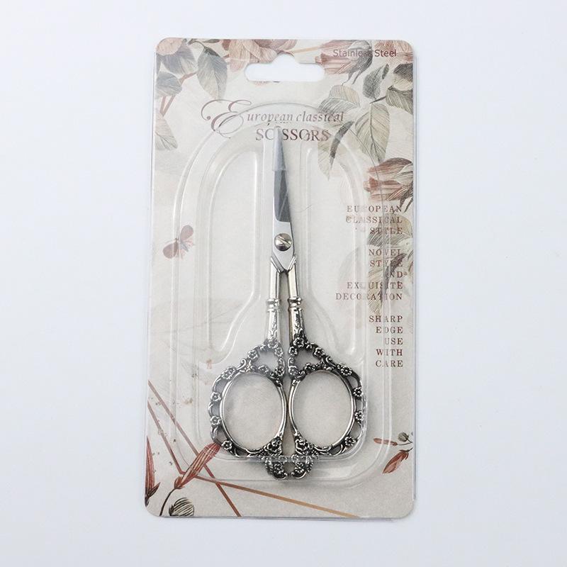 Retro Plum Blossom Stainless Steel Multi-purpose Scissors for Embroidery, Tea Bags, Sewing, and Office Use.