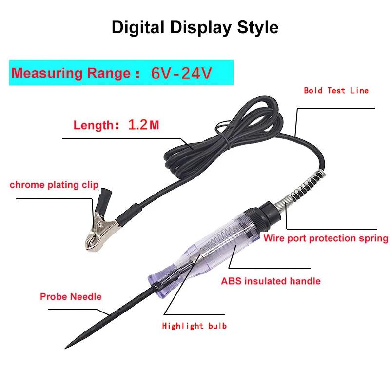 Car Circuit Tester Truck Voltage Tester Circuit DC 6V 12V 24V Auto Circuit Tester Diagnostic Probe Test Pen Repair Tools