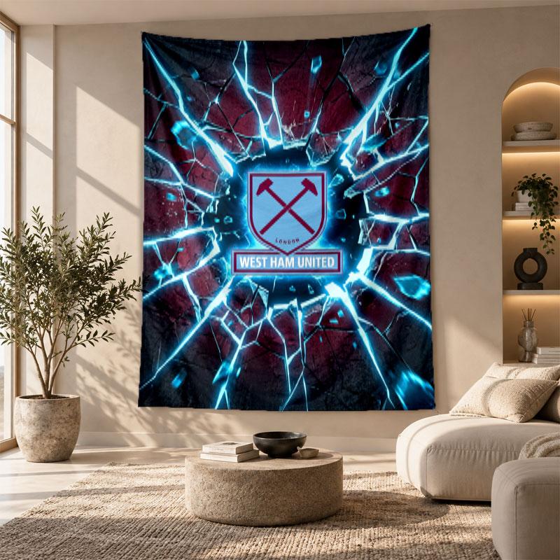 Dekoratives Wandbild, West Ham United Fußball Aufdruck Wandkunst, Leichte Wanddekoration für Schlafzimmer Hintergrund