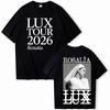 KOSZULKA ROSALIA LUX tour 2026 ROSAIA Taka Sama Jak Na Oficjalnej Stronie Wysokiej Jakości Koszulka Bawełniana Oversize Harajuku Okrągły Dekolt TEES