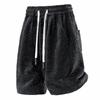 Chenille Zebra Stripe Silver Shorts: Breathable, Trendy, Loose-Fit Mid-Length for Couples