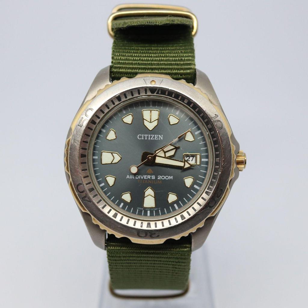 Used CITIZEN PROMASTER AIR DIVERS Titanium Quartz 4767-472411 Aftermarket Strap
