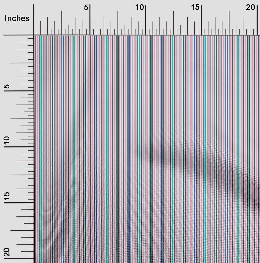 oneOone Cotton Flex Fabric Multicolor Stripe Print Fabric BTY 40 Inch Wide