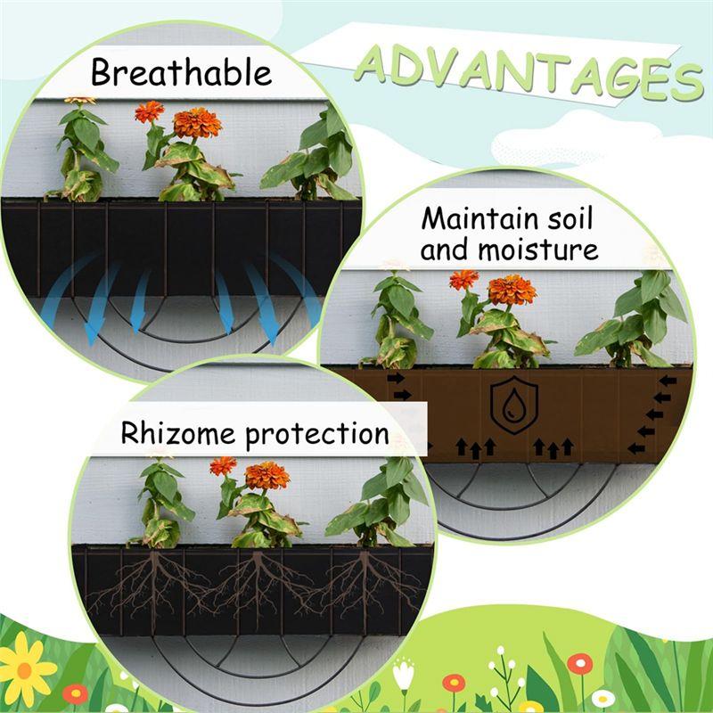 M-Modern-4Pcs 24Inch Felt Replacement Coconut Liner For Planters,Fabric Liners For Hanging Baskets,Rectangle Planting Container