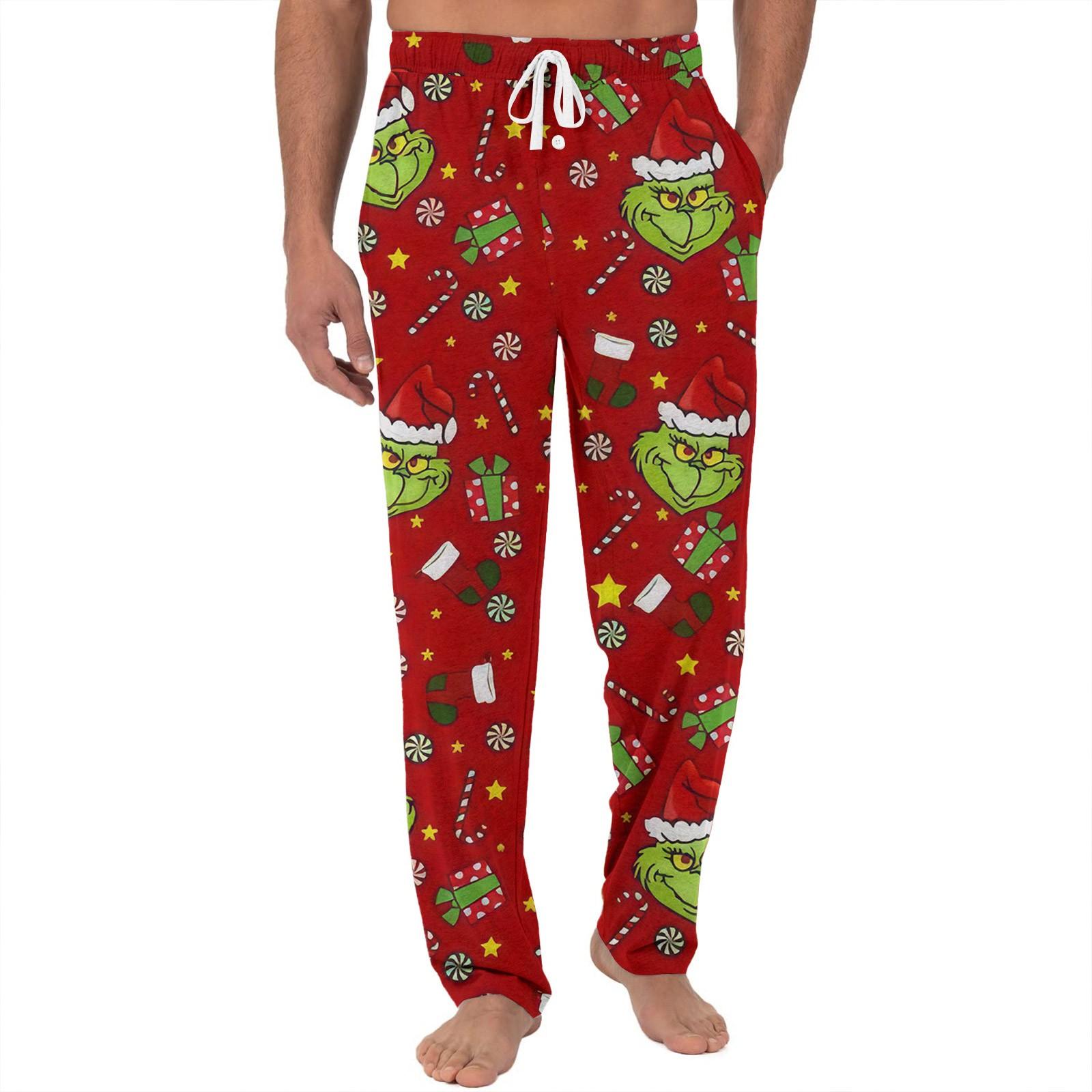 

Women s Casual Fashion Sweatpants Christmas Printed Casual Pants XL червоний