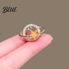 Secure Brooch Pin Rhinestone Planet Star Pin Hollow Badge Decorative Sparkling Jewelry Clothing Accessory for Suits Coats Scarves Shawls Bags