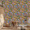 Wild Flowers Wallpaper Gold and Purple for Living Room and Bedroom 50x1000