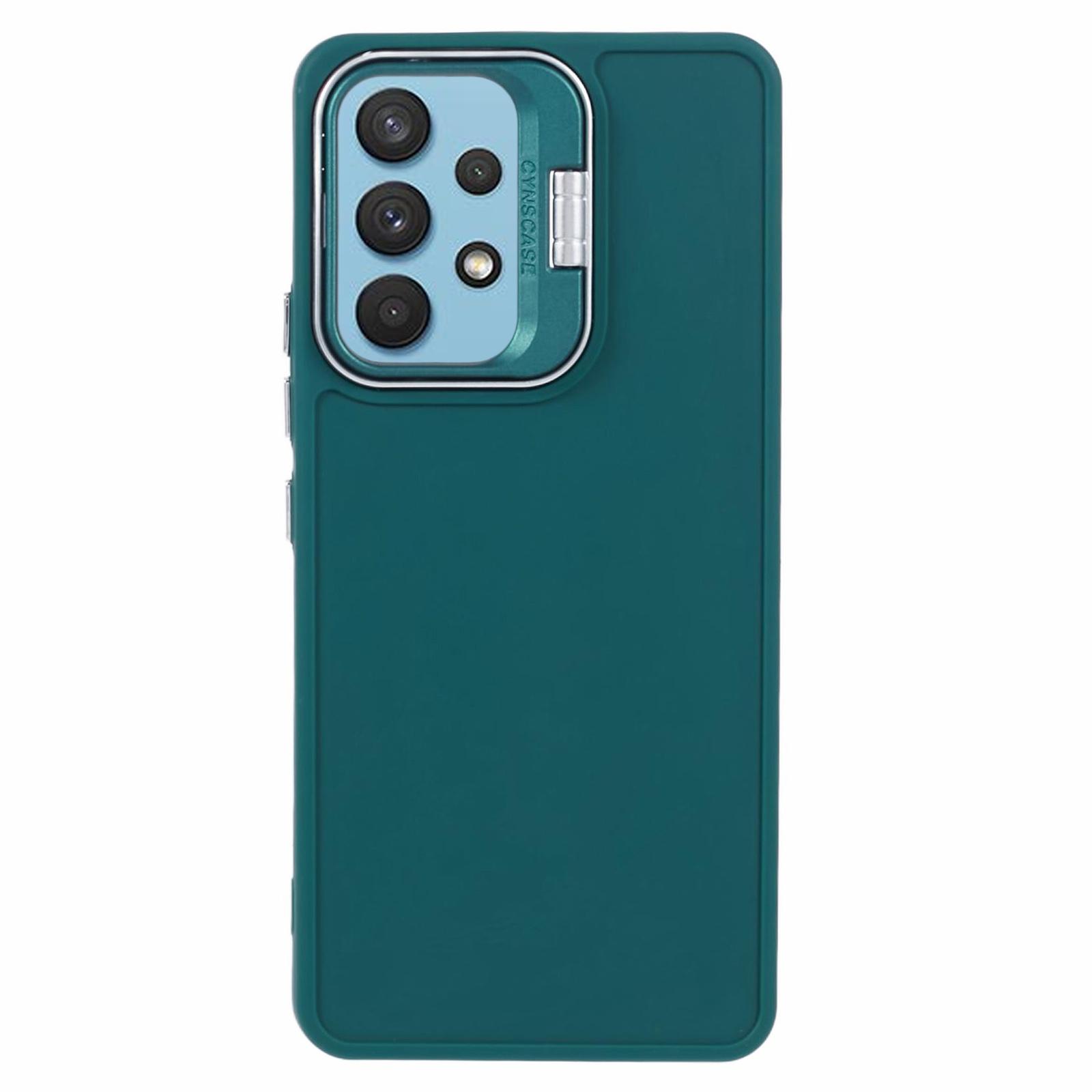 

QH Series for Samsung Galaxy A13 4G/5G Case Lens Frame Kickstand Silicone Phone Cover Army Green