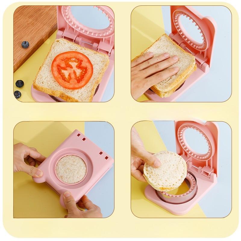 New Stainless Steel Sandwich Cutter Mold Toast Slicer Stuffed Bread Cutting Die Embossed Baking Tool for DIY Homemade Breakfast