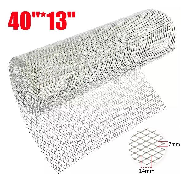Universal Car Grille Mesh Net Sheet Aluminum Auto Grill ert Bumper 40x13"